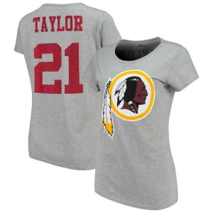 Women’s Washington Redskins Sean Taylor Glitter Player Name & Number T-Shirt